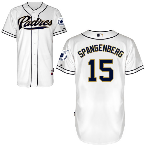 Cory Spangenberg #15 MLB Jersey-San Diego Padres Men's Authentic Home White Cool Base Baseball Jersey